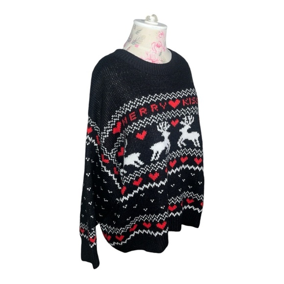 H&M Wool Blend Merry Kissmas Sweater Gently Loved Size XL Oversized Comfy - Picture 6 of 10